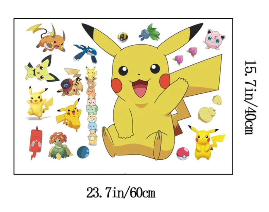 Cartoon Pikachu & Gang Wall Sticker