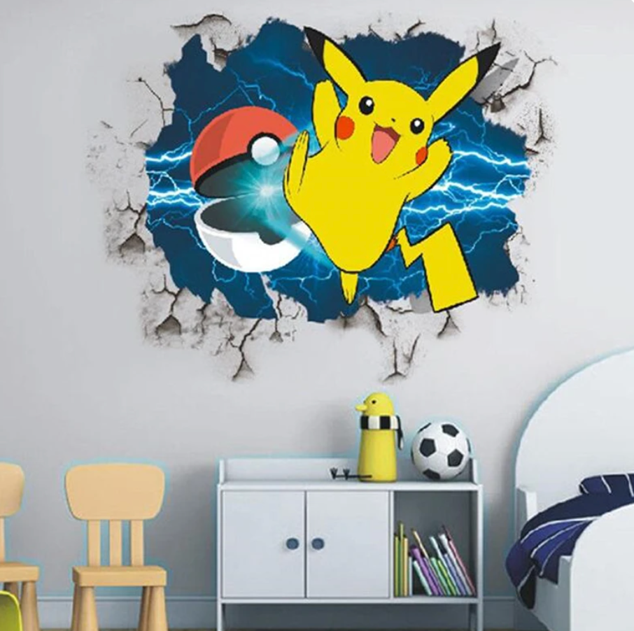 Cartoon Pikachu & Gang Wall Sticker