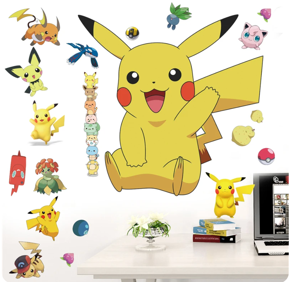 Cartoon Pikachu & Gang Wall Sticker