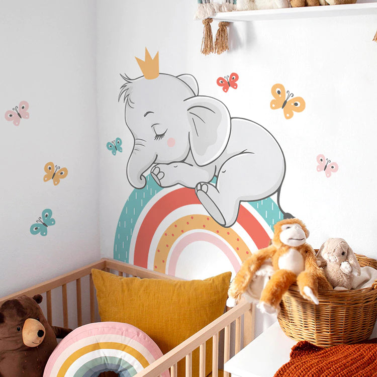 Rainbow Elephant Wall Sticker