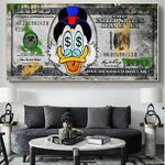 Disney Cartoon Donald Duck Poster Prints Abstract Money Wall Art