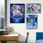 Disney Princess Anna Elsa Cartoon Posters