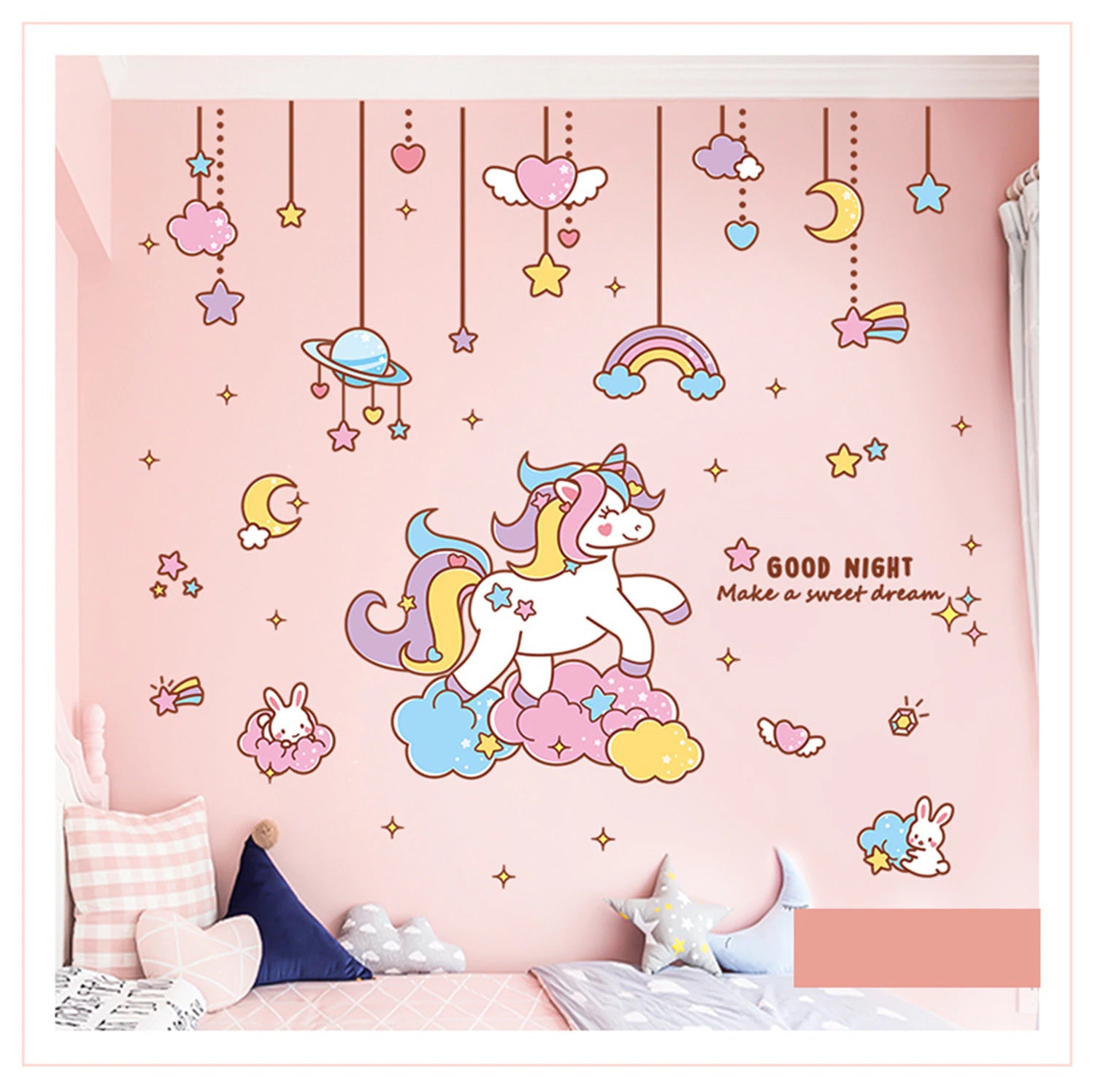 Star Moon Girl Wall Decals