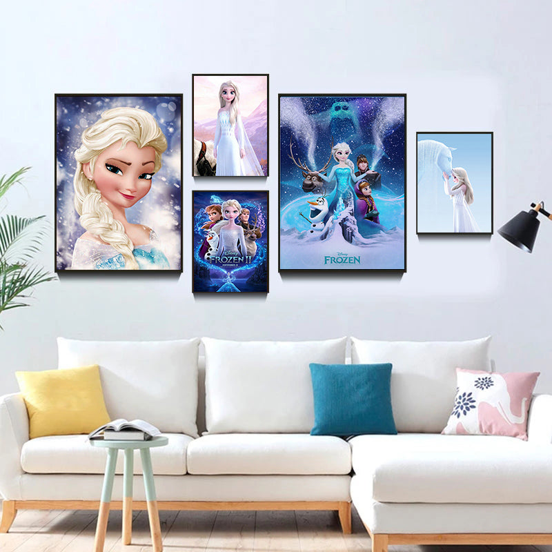 Disney Princess Anna Elsa Cartoon Posters