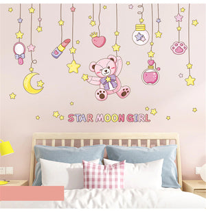 Star Moon Girl Wall Decals