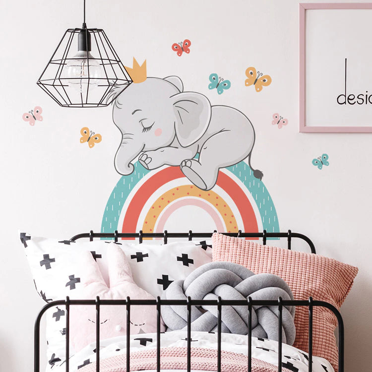 Rainbow Elephant Wall Sticker
