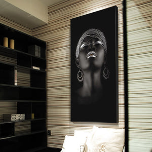 Black Woman With Silver Jewellery Wall Art