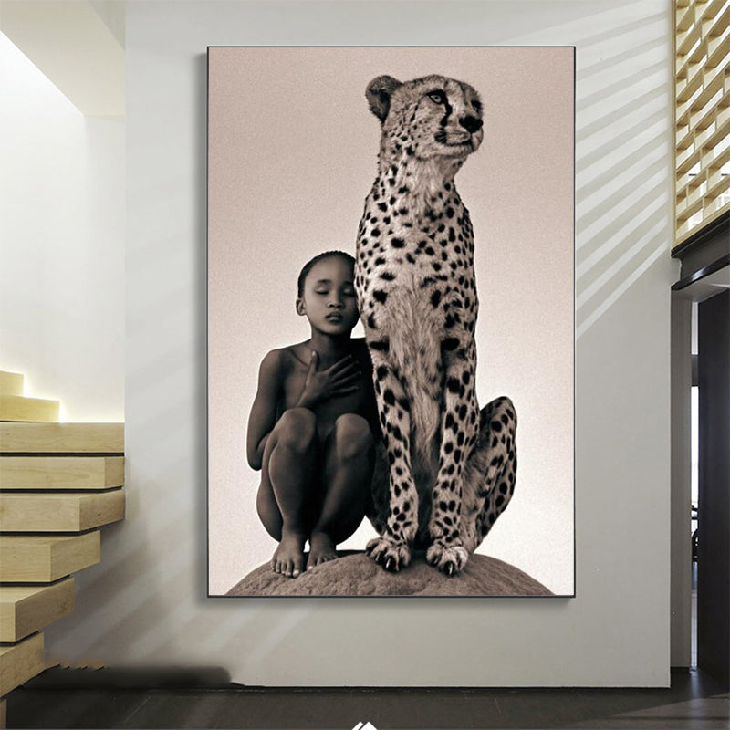 Boy And Cheetah Canvas