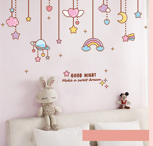 Star Moon Girl Wall Decals