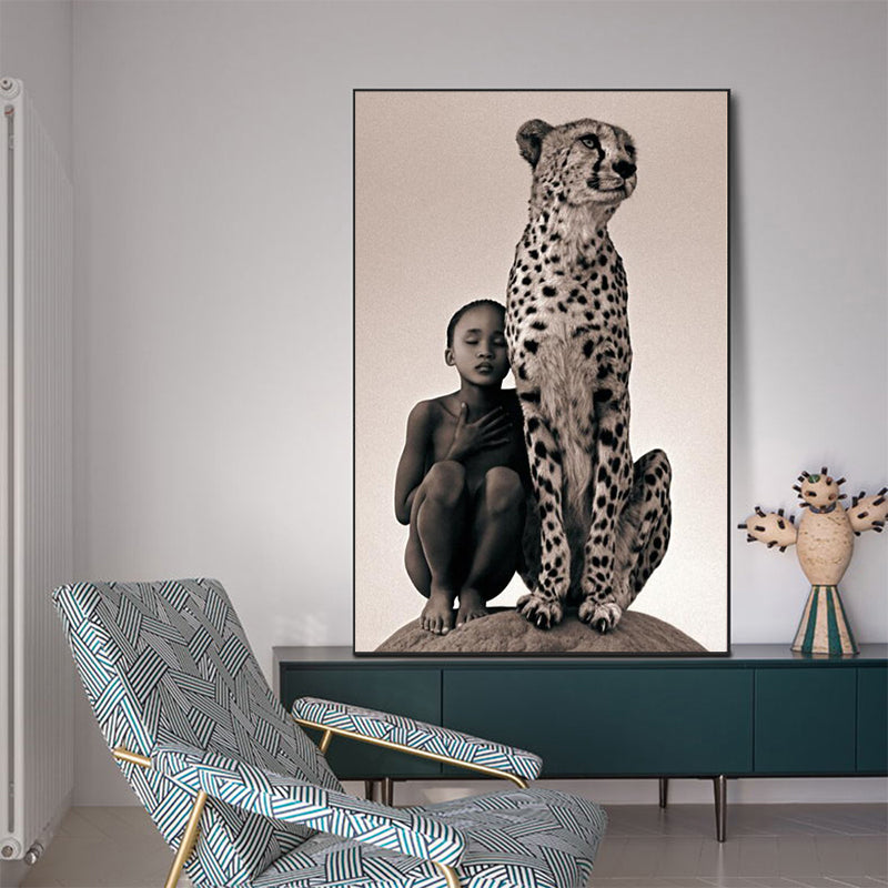 Boy And Cheetah Canvas