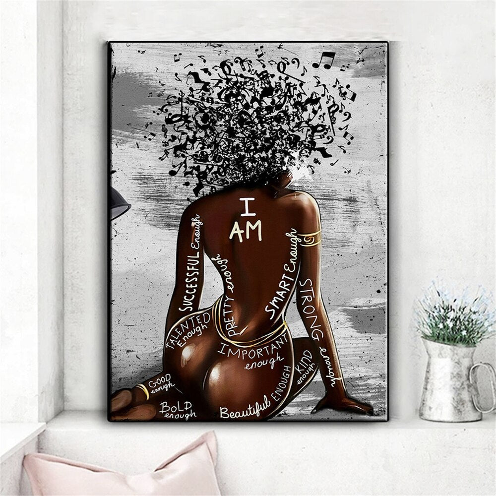 African Girl Music Wall Art