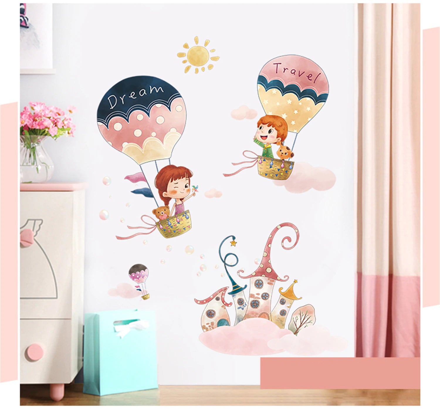 Star Moon Girl Wall Decals