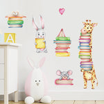 Cartoon Rabbit Reader Wall Stickers