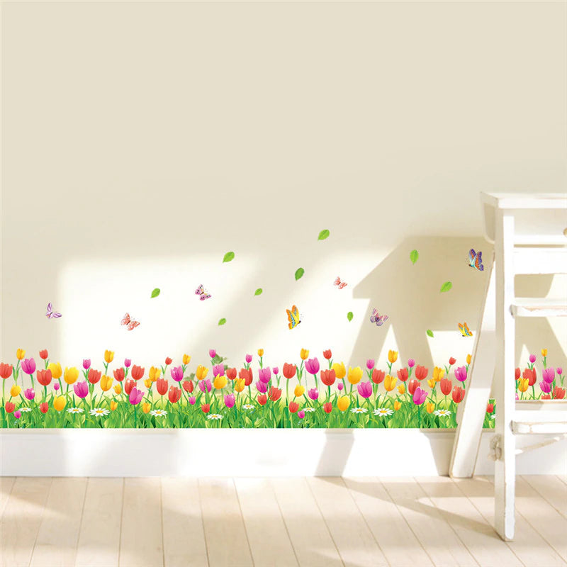 Garden Flower Tulips Wall Stickers