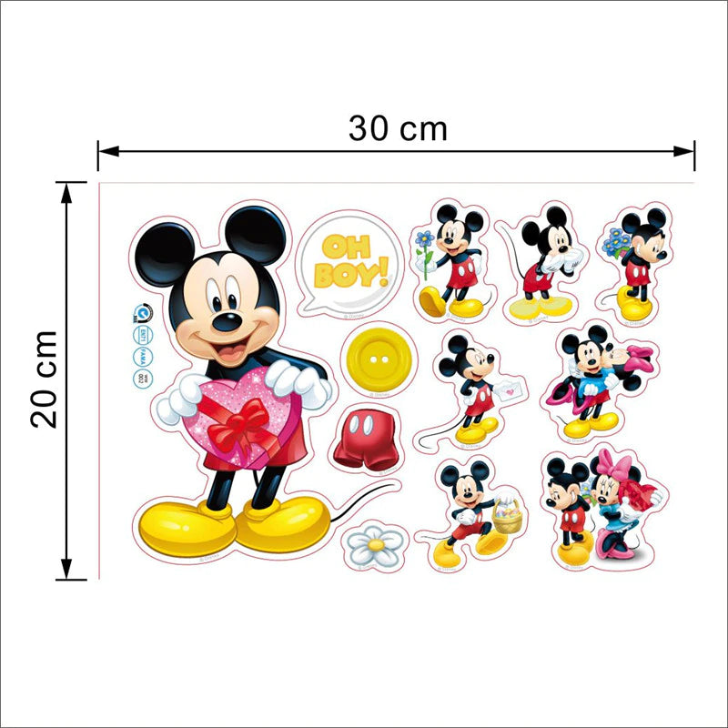 Cartoon Mickey & Minnie Mouse Wall Decals