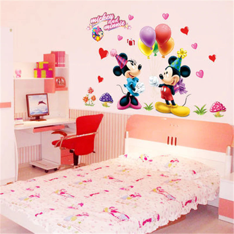 Cartoon Mickey & Minnie Mouse Wall Decals