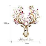 Deer Flowers Wall Stickers