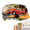 3D Broken Wall Chevrolet Wall Sticker