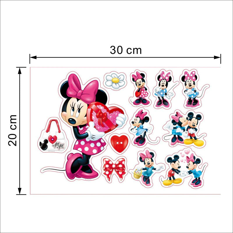 Cartoon Mickey & Minnie Mouse Wall Decals