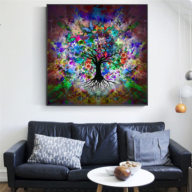 Abstract Graffiti Butterfly Tree Canvas