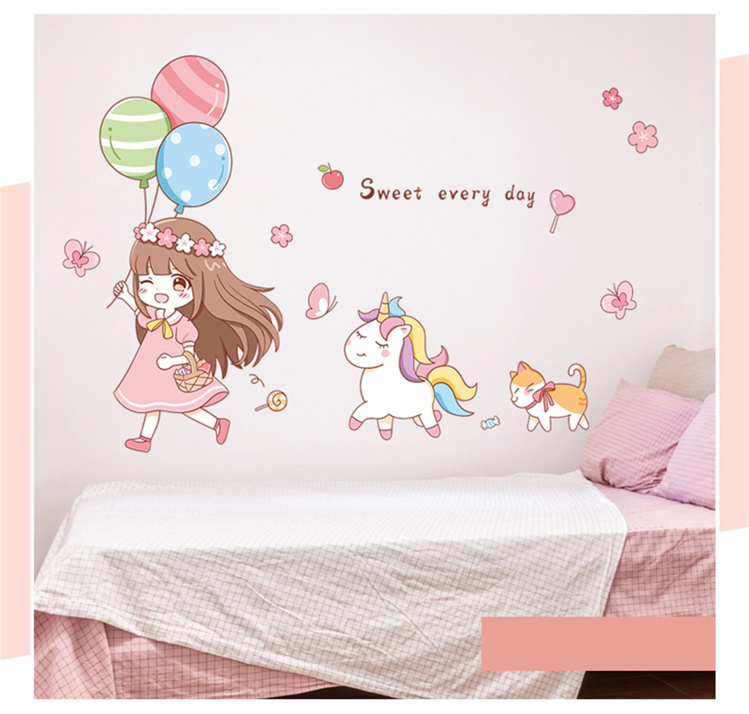 Star Moon Girl Wall Decals