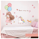 Star Moon Girl Wall Decals