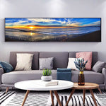 Modern Classic Blue Sky Sunset Sea Landscape Art