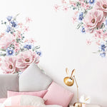 Pink Blue Flowers Wall Stickers