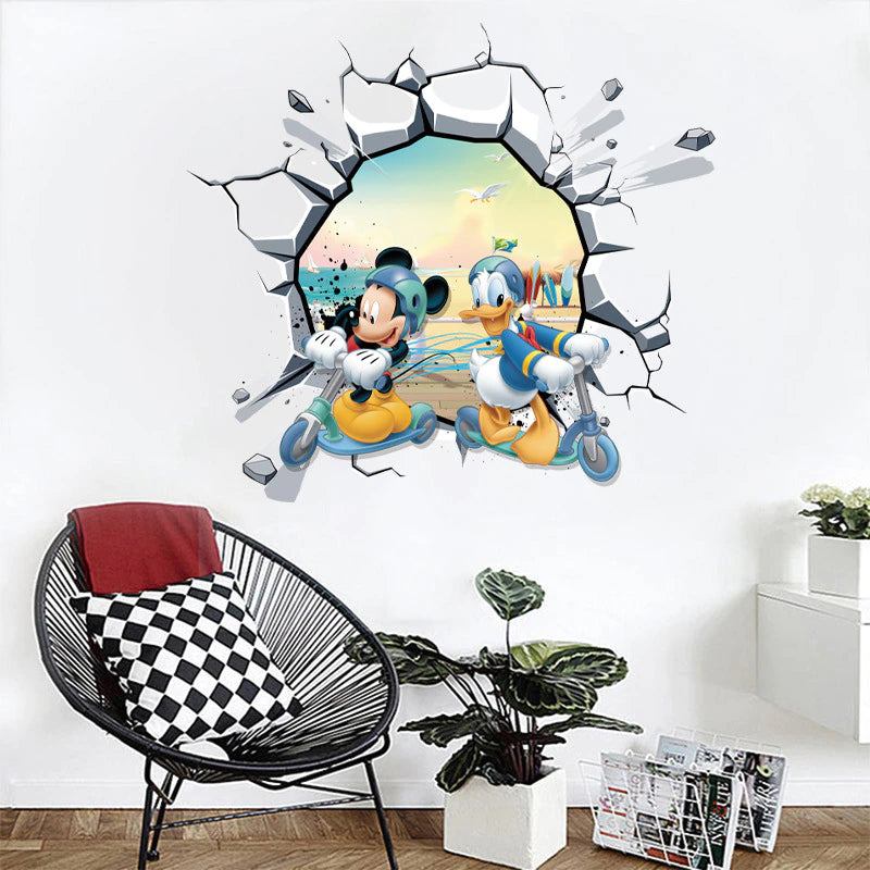 Cartoon Disney Mickey & Minnie Mouse Smash Em Wall Stickers