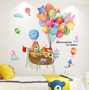 Hot Air Balloon & Dinosaur Wall Decals