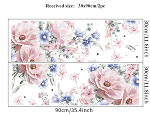 Pink Blue Flowers Wall Stickers