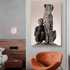 Boy And Cheetah Canvas