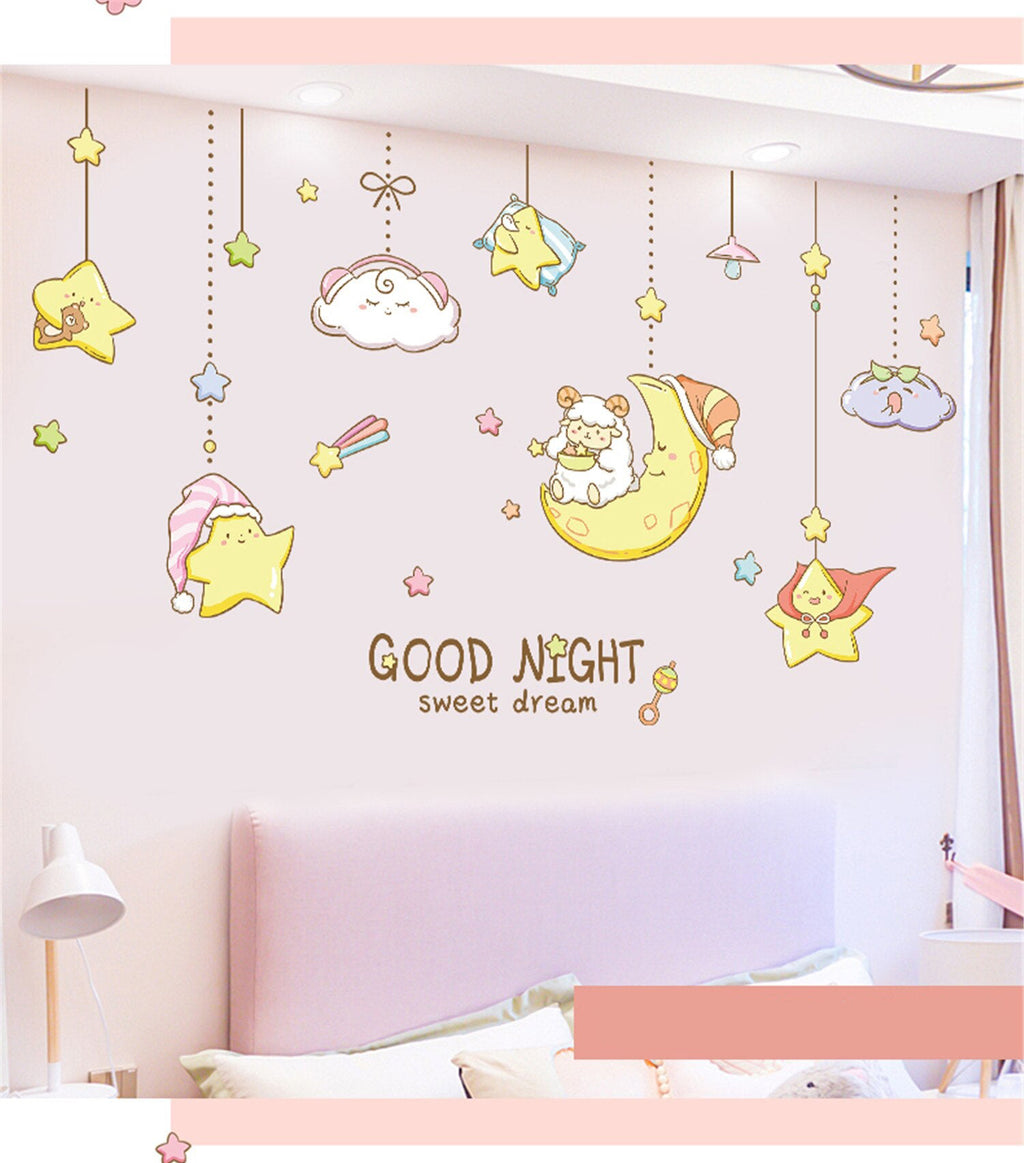 Star Moon Girl Wall Decals