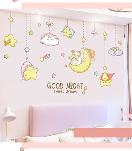 Star Moon Girl Wall Decals