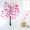 Creative Pink Flower Tree Wall Stickers