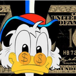 Disney Cartoon Donald Duck Poster Prints Abstract Money Wall Art