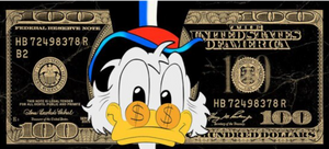 Disney Cartoon Donald Duck Poster Prints Abstract Money Wall Art