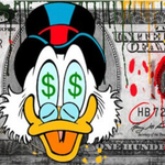 Disney Cartoon Donald Duck Poster Prints Abstract Money Wall Art