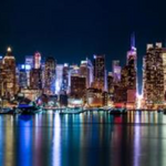 Night View of Brooklyn Bridge Landscape Canvas