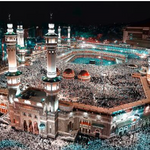 Great Mosque of Mecca Night View Canvas