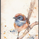 Watercolour Hummingbird Sparrow Wall Art
