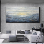 Sunset Landscape Blue Abstract Art Painting