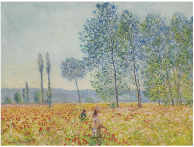 Claude Monet Poplars Poppy Fields Landscape Art