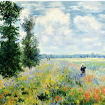 Claude Monet Poplars Poppy Fields Landscape Art