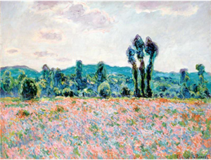 Claude Monet Poplars Poppy Fields Landscape Art