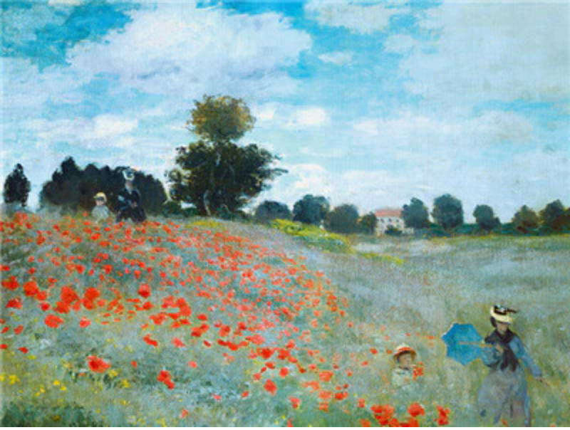 Claude Monet Poplars Poppy Fields Landscape Art