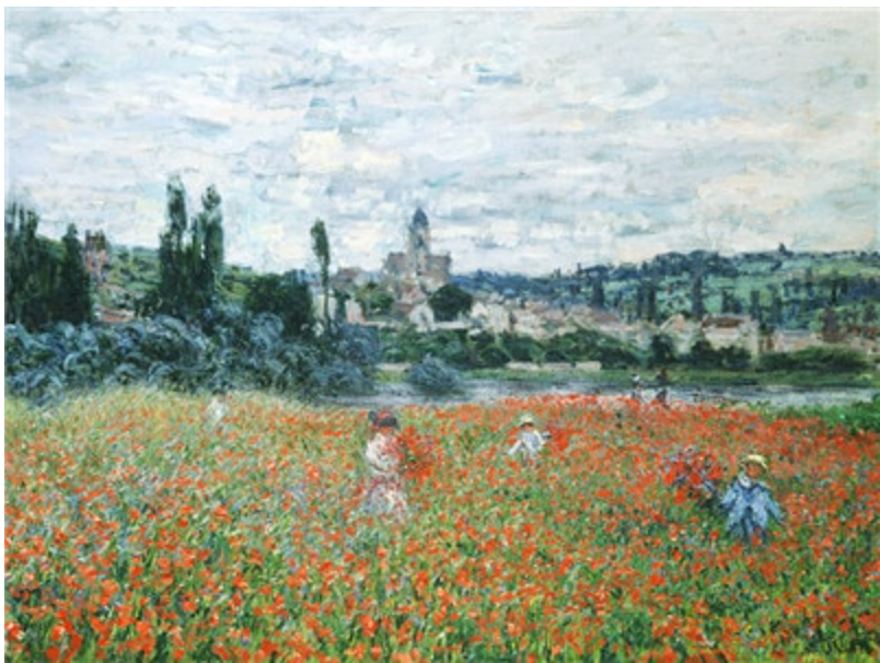 Claude Monet Poplars Poppy Fields Landscape Art