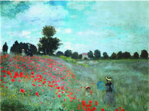 Claude Monet Poplars Poppy Fields Landscape Art