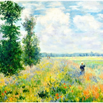 Claude Monet Poplars Poppy Fields Landscape Art