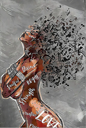 African Girl Music Wall Art